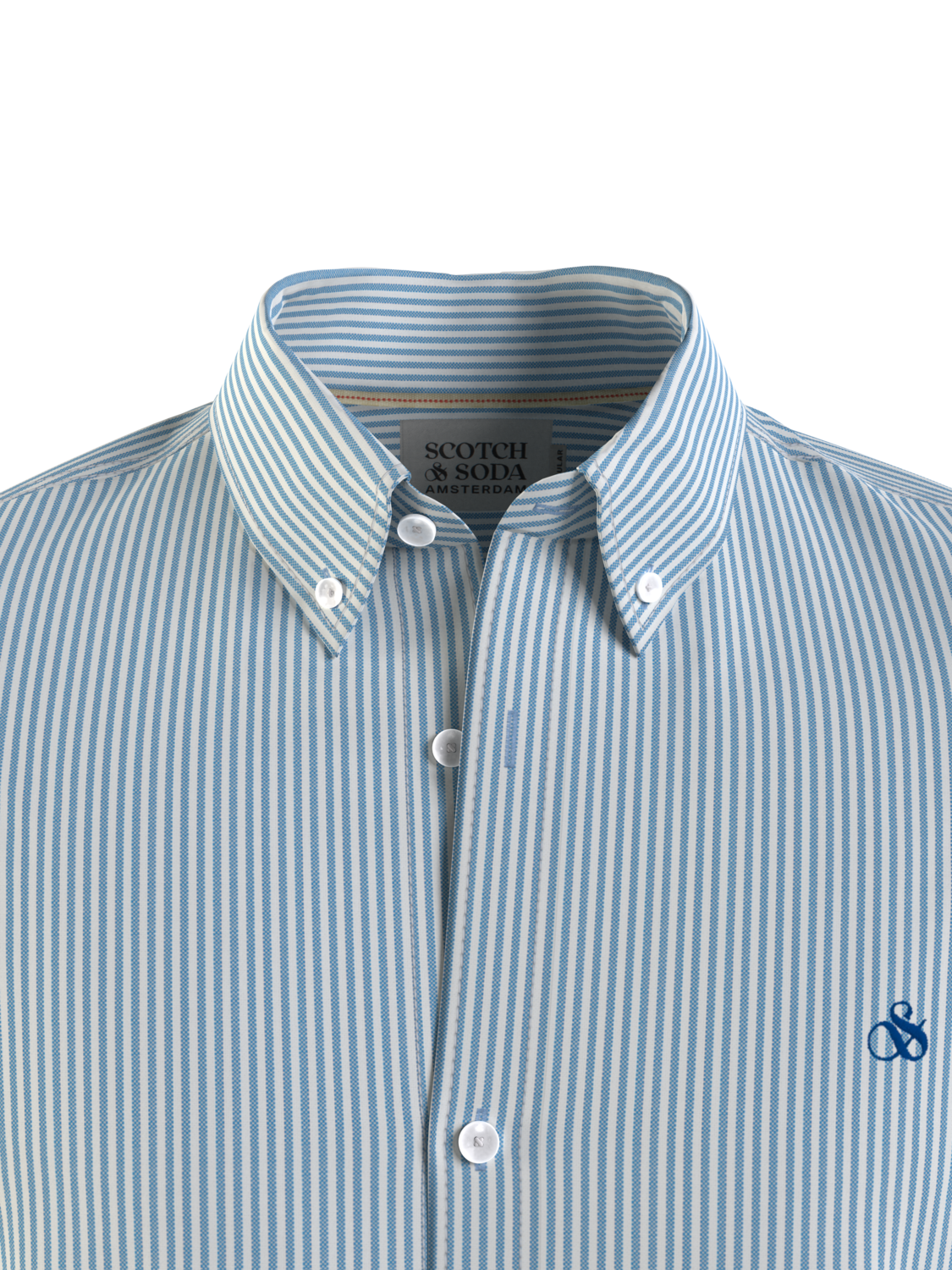 Scotch & Soda - Organic Cotton Shirt - Blue & White Stripe