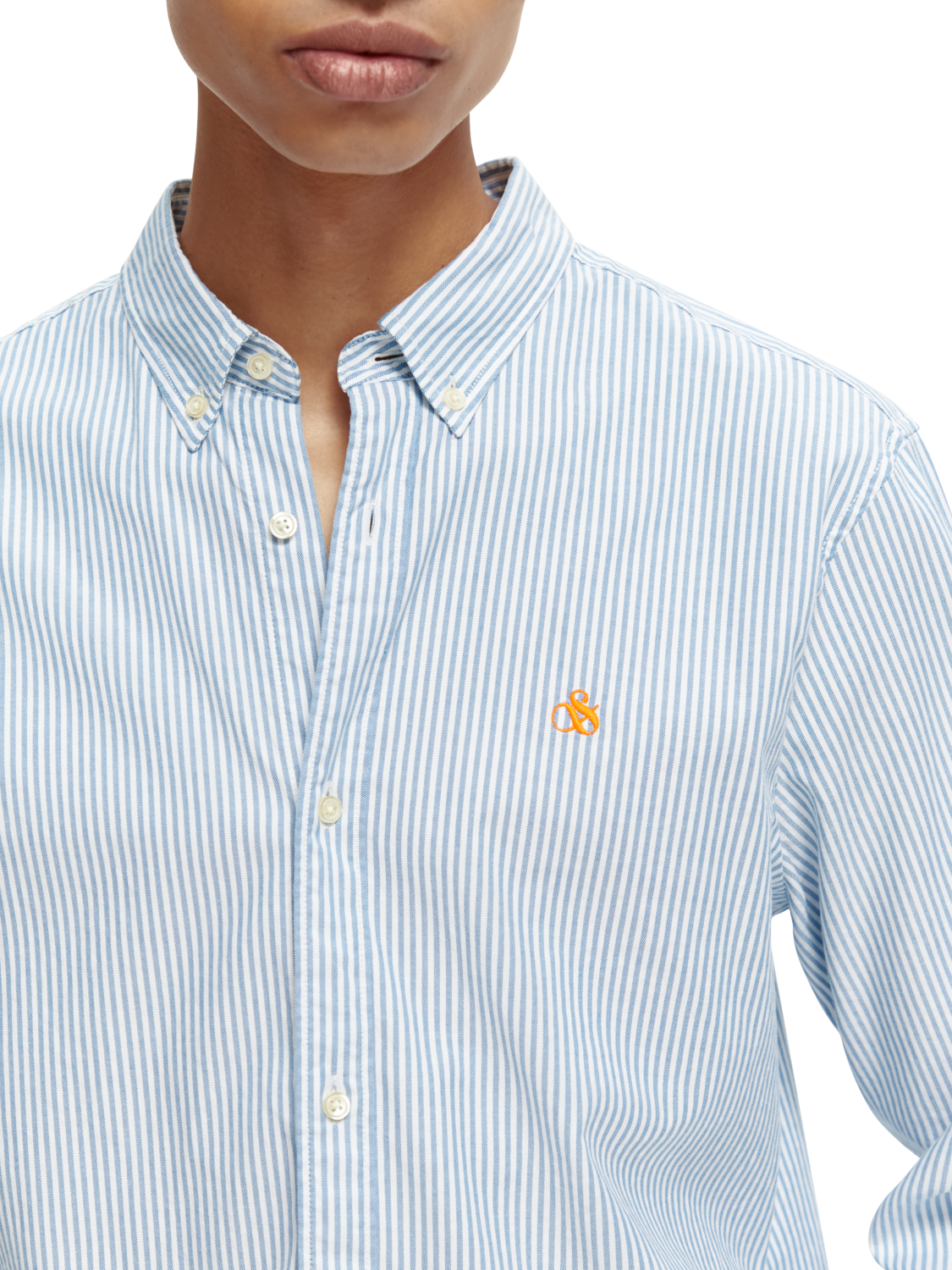 Scotch & Soda - Organic Cotton Shirt - Blue & White Stripe