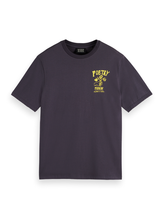 Scotch & Soda - Printed T-Shirt - Front Chest Art Tee - Anthracite
