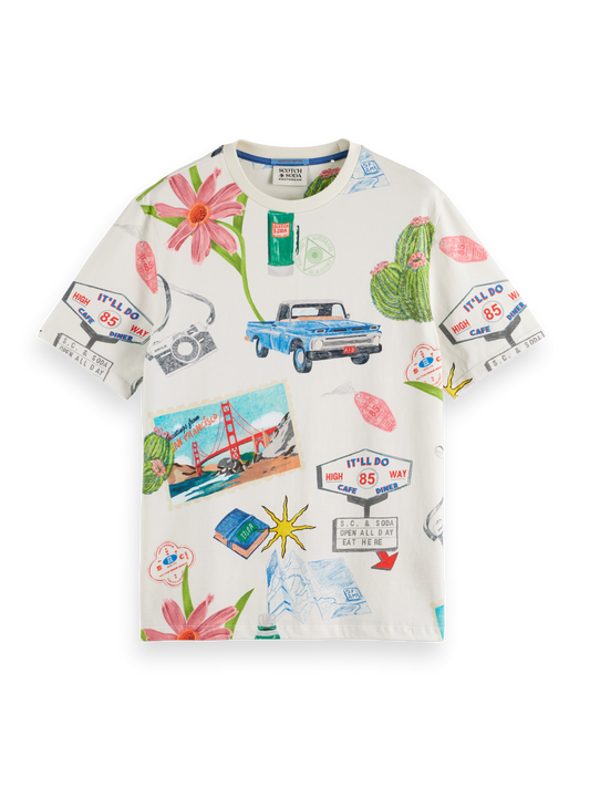 Scotch & Soda - AOP Tee - On The Road