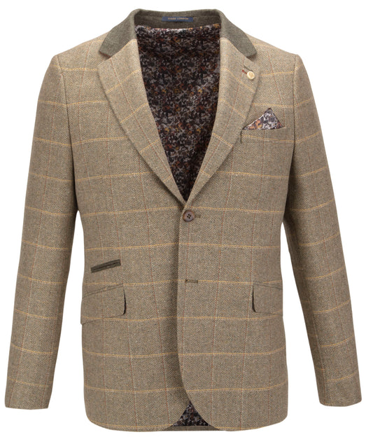 Guide London - Green Herringbone Check Blazer