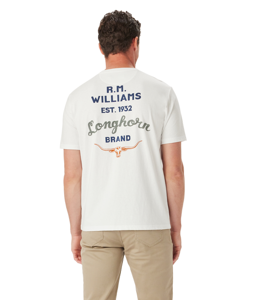 R M Williams - White Trio T-Shirt