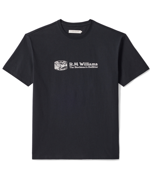 R M Williams - Black Outfitter T-Shirt
