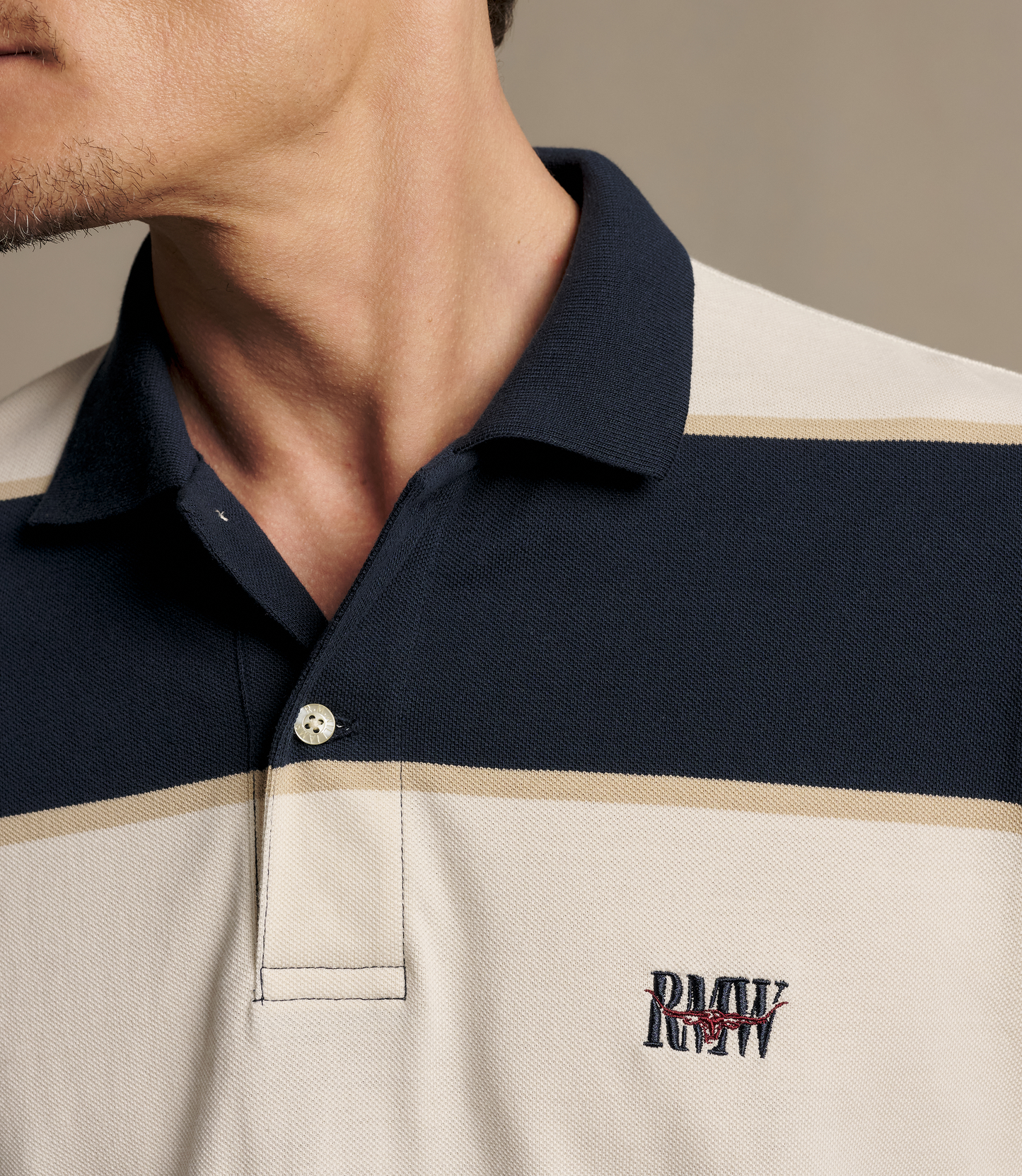 R. M. Williams - Balmain Stripe Rugby - Ecru/Navy