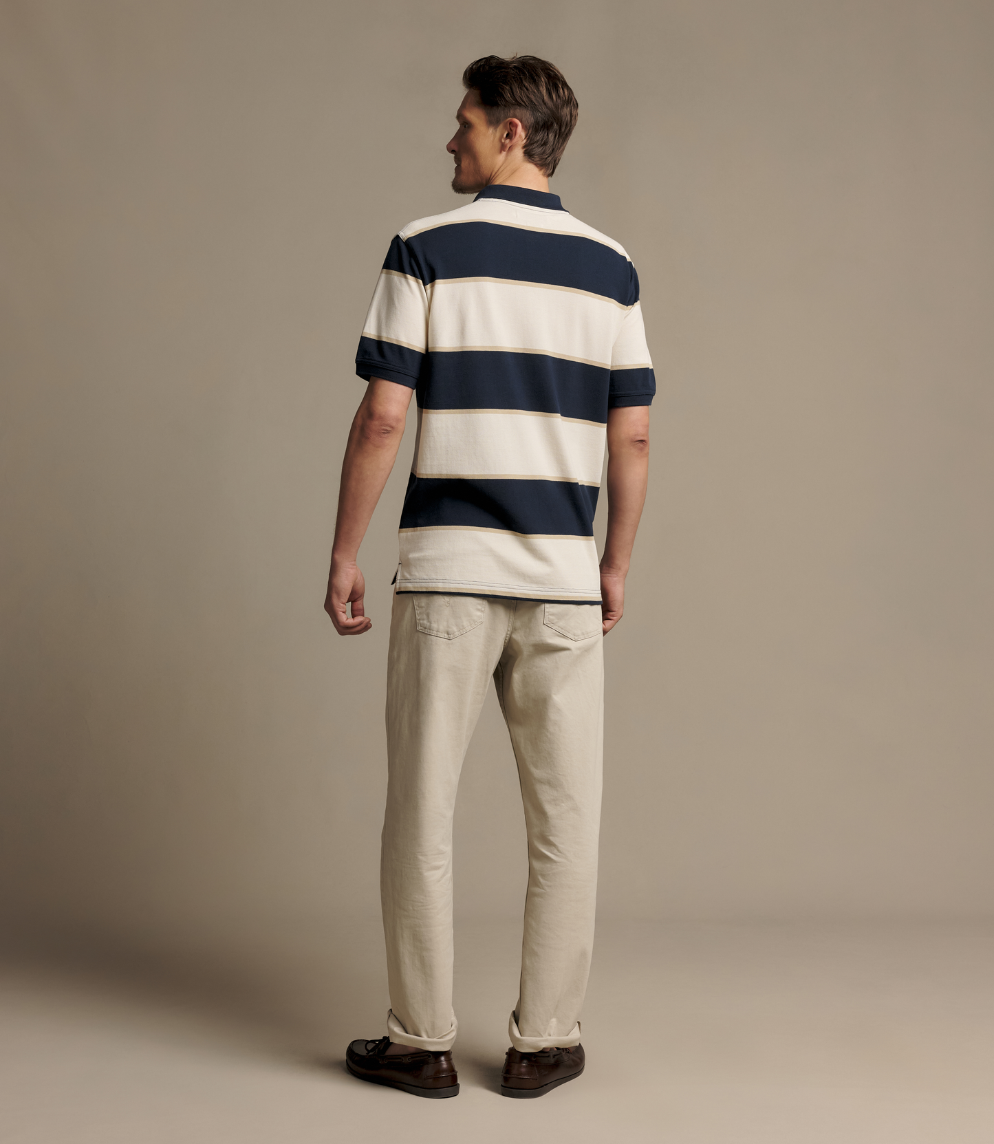R. M. Williams - Balmain Stripe Polo - Ecru/Navy