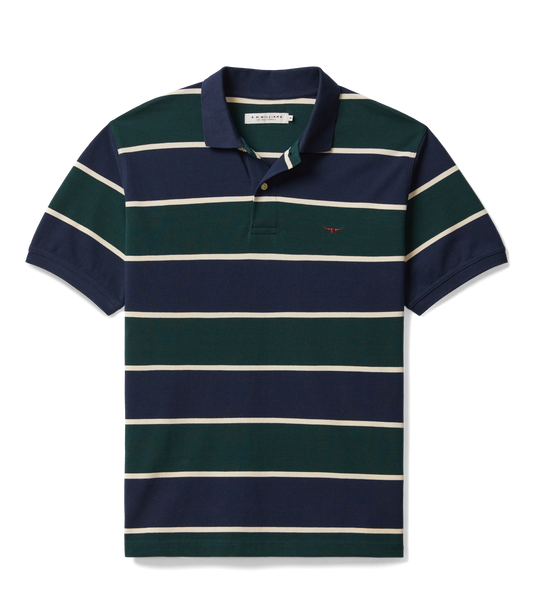 R. M. Williams - Bright Polo - Navy/Green/Cream
