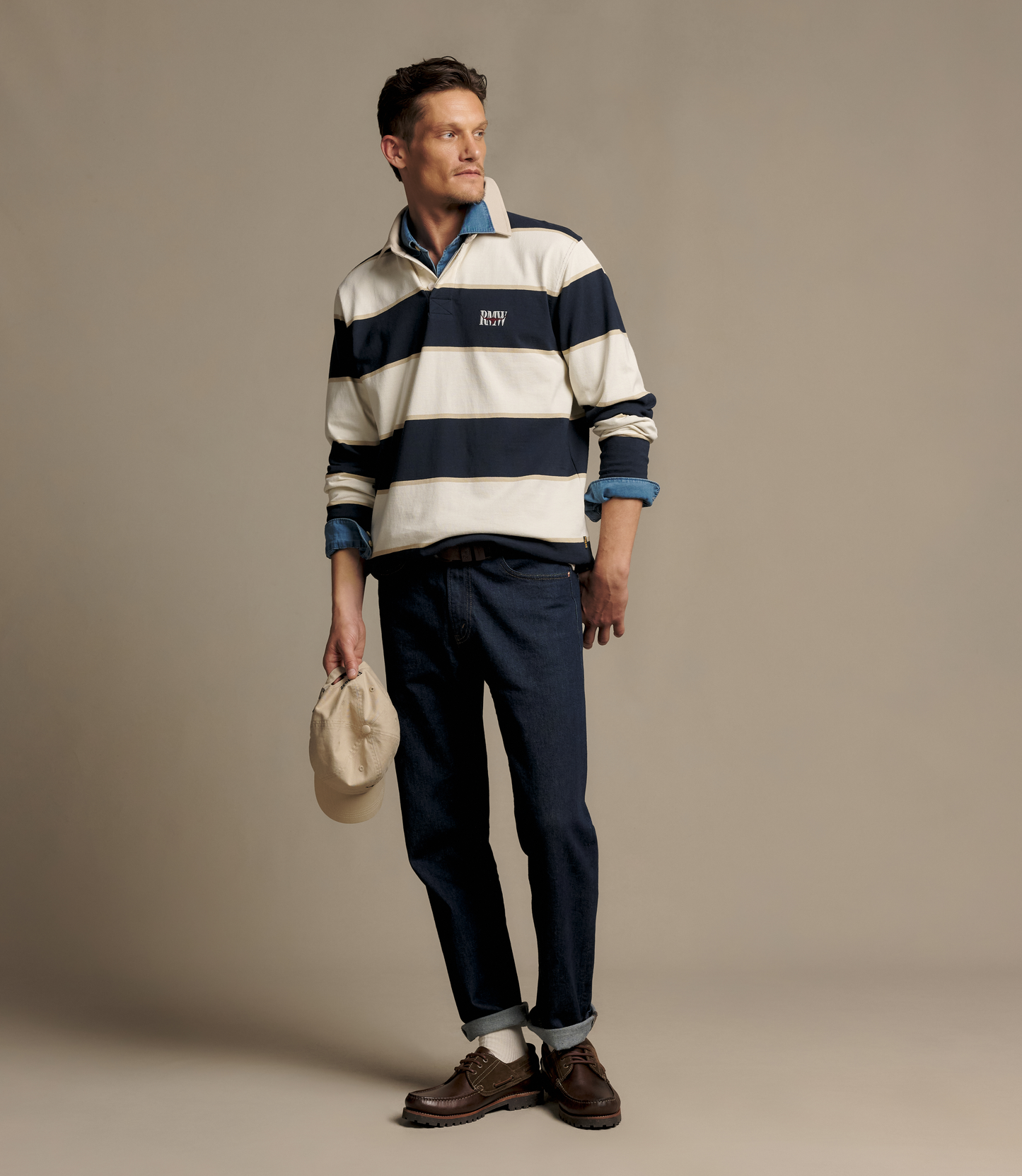 R. M. Williams - Balmain Stripe Rugby - Ecru/Navy