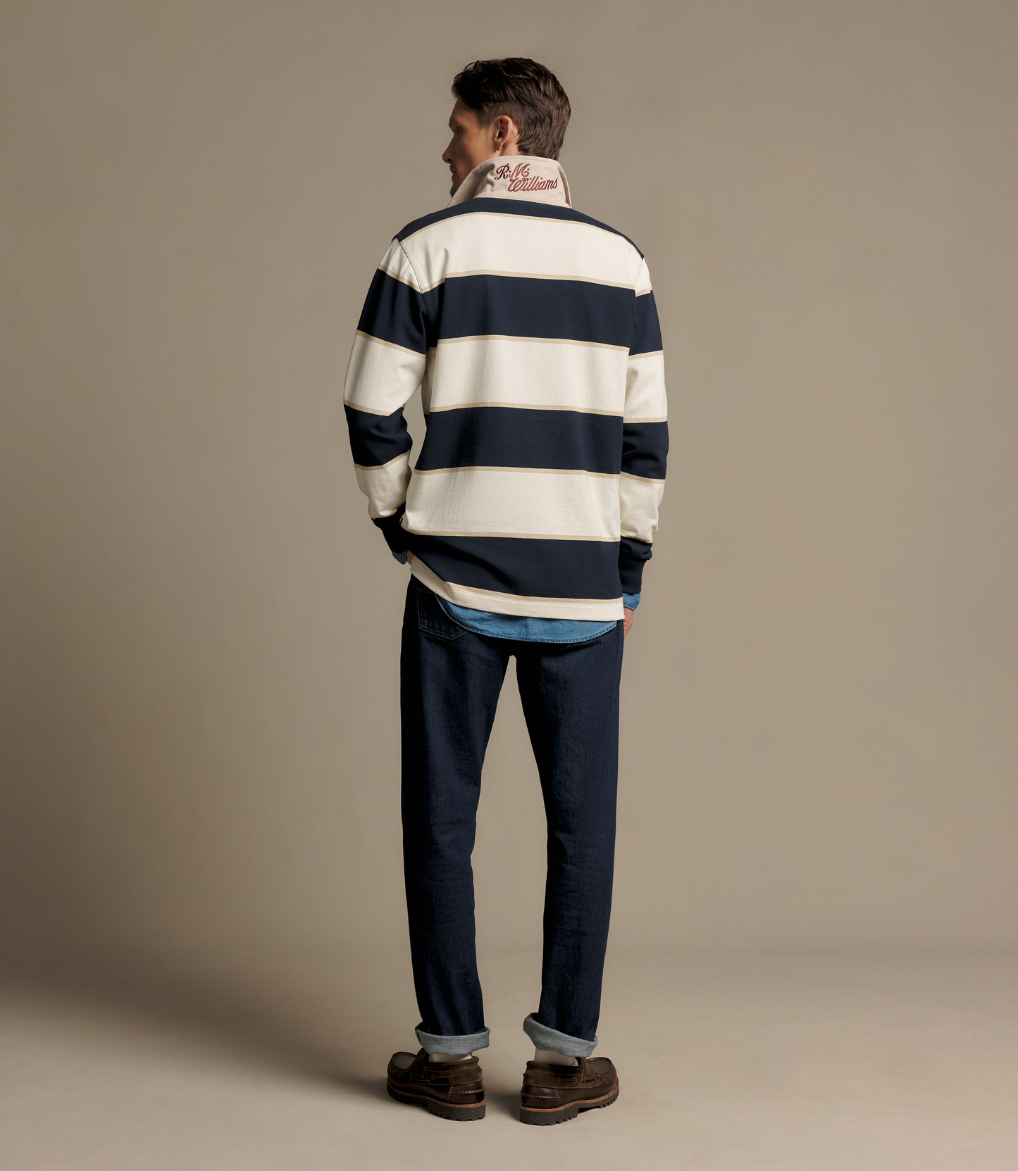 R. M. Williams - Balmain Stripe Rugby - Ecru/Navy