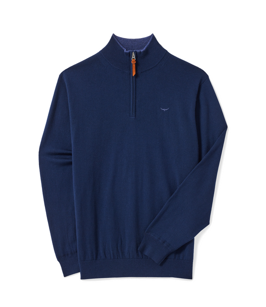 R. M. Williams - Ernest 1/4 Zip Merino Jersey - Navy KZ200WQ4504 251021 SS-OC (16/8)