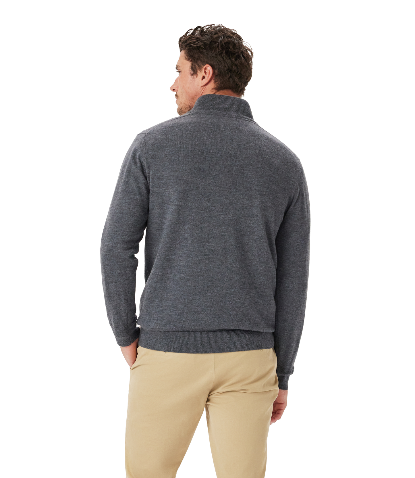 R. M. Williams Ernest 1/4 Zip Merino - Sea Mist