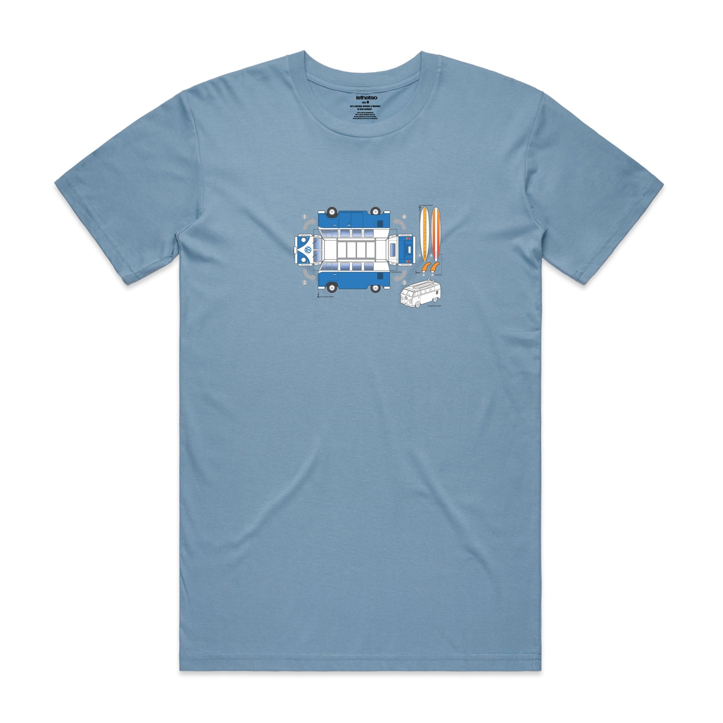 Isthatso Cotton Graphic T-Shirt - Kombi Van - Blue or Berry