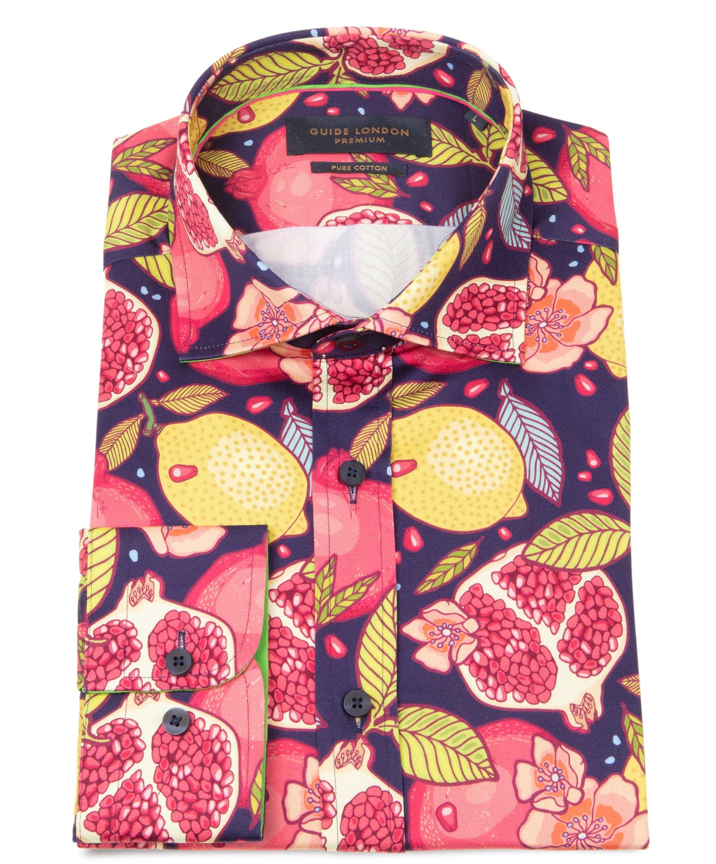 Guide London - Cotton Sateen Shirt - Multi/Fruits
