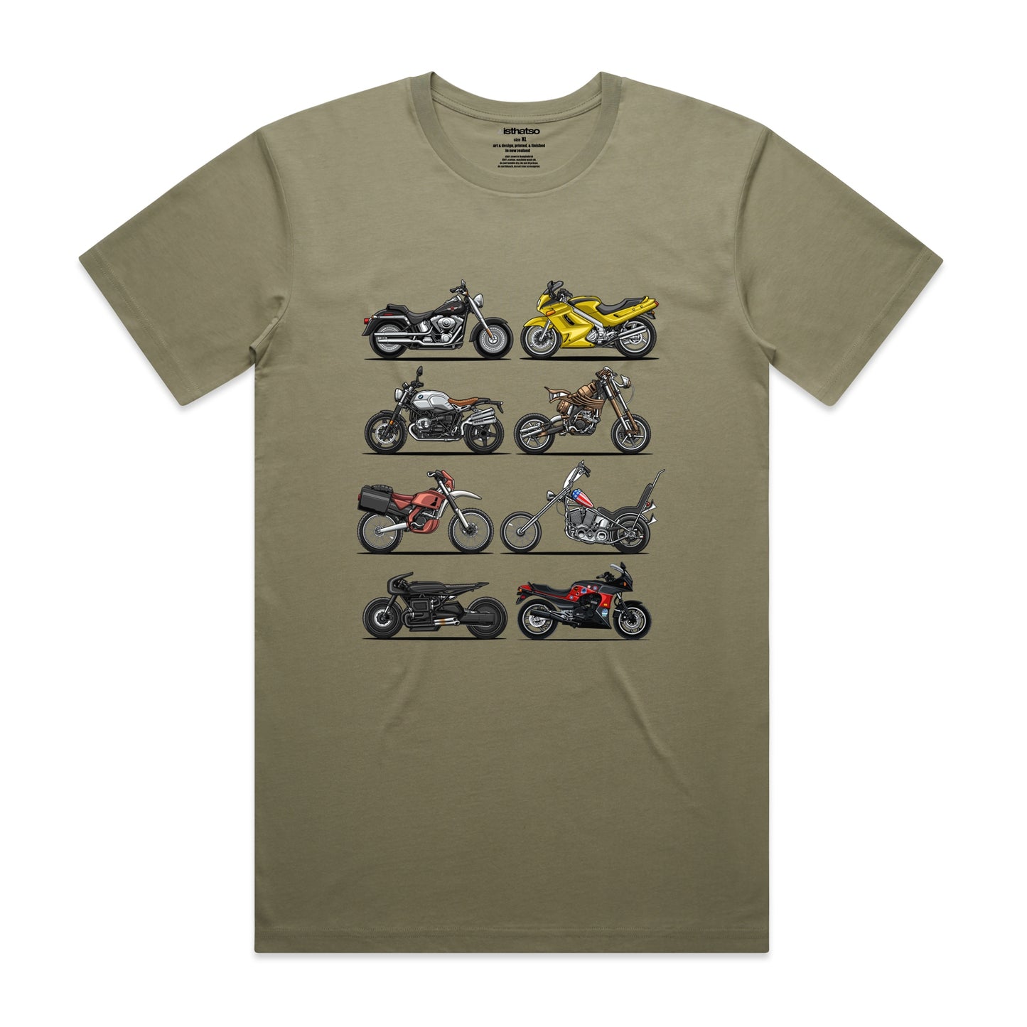 Isthatso Cotton Graphic T-Shirt - Movie Motorcycles