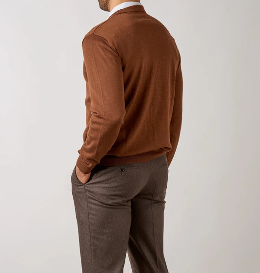 Rembrandt - Naseby Crew Neck Sweater - Tawny Brown