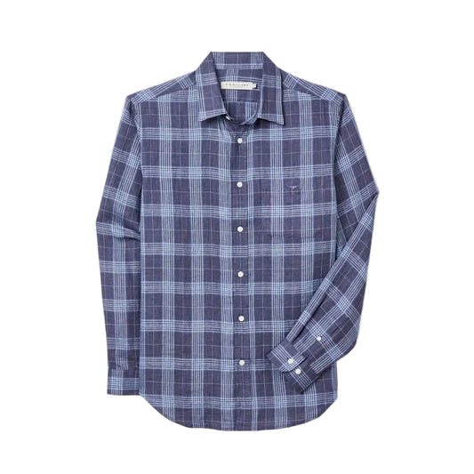 R. M. Williams - Robe Linen Check Shirt - Navy Blue
