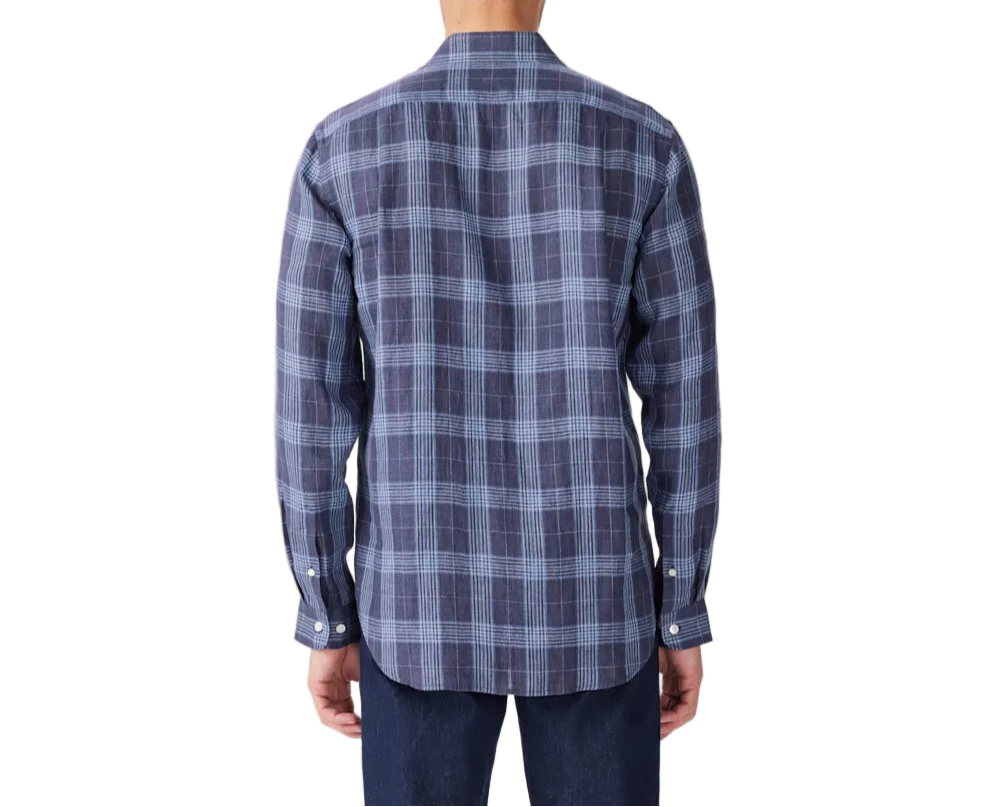 R. M. Williams - Robe Linen Check Shirt - Navy Blue