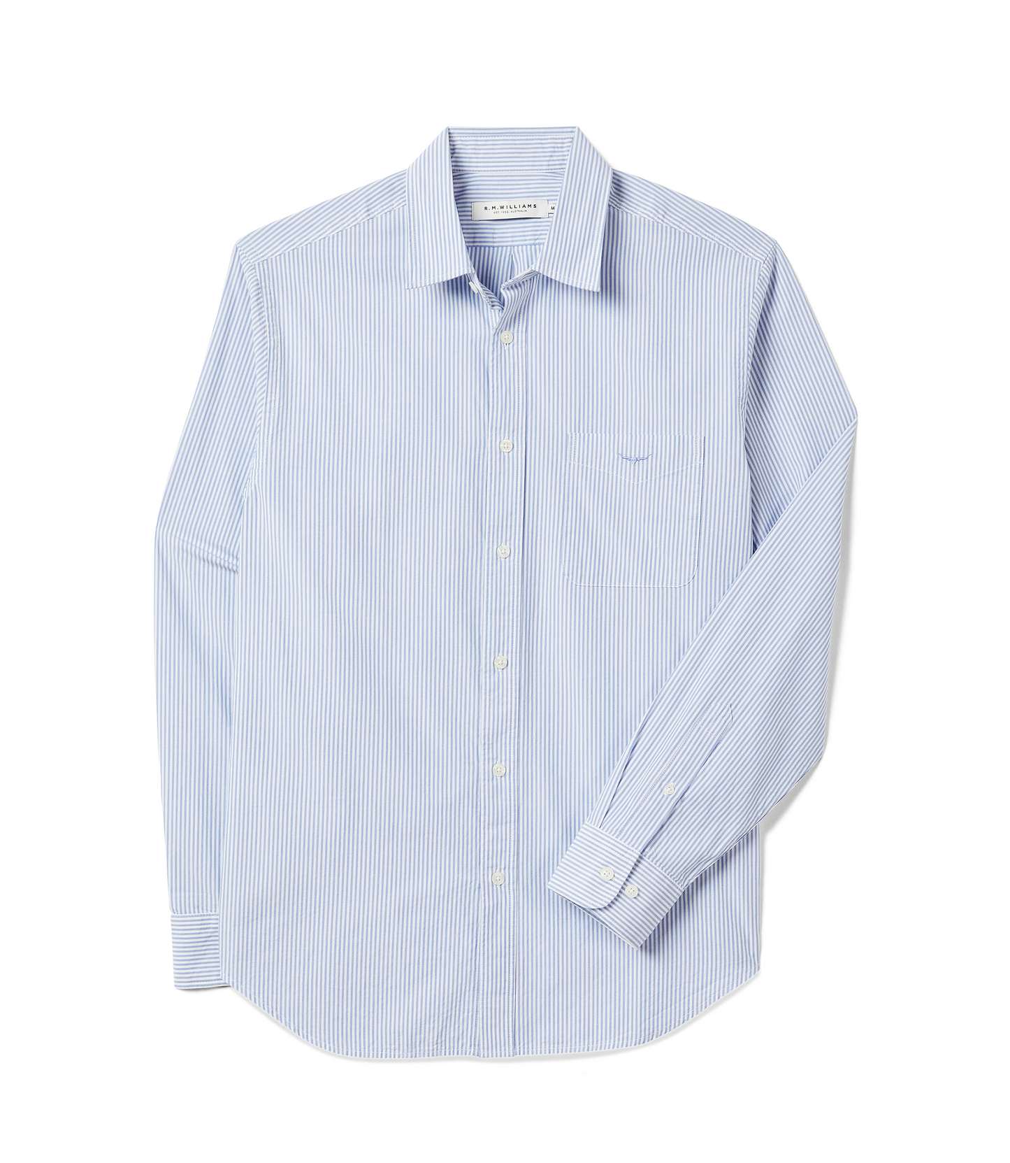 R. M. Williams - Regular Poplin Stripe Shirt - Blue