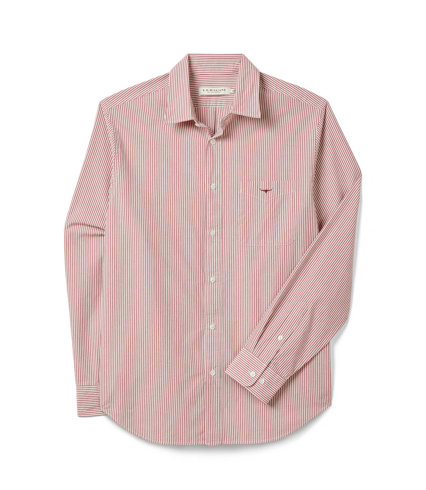 R. M. Williams - Regular Poplin Stripe - Red/White