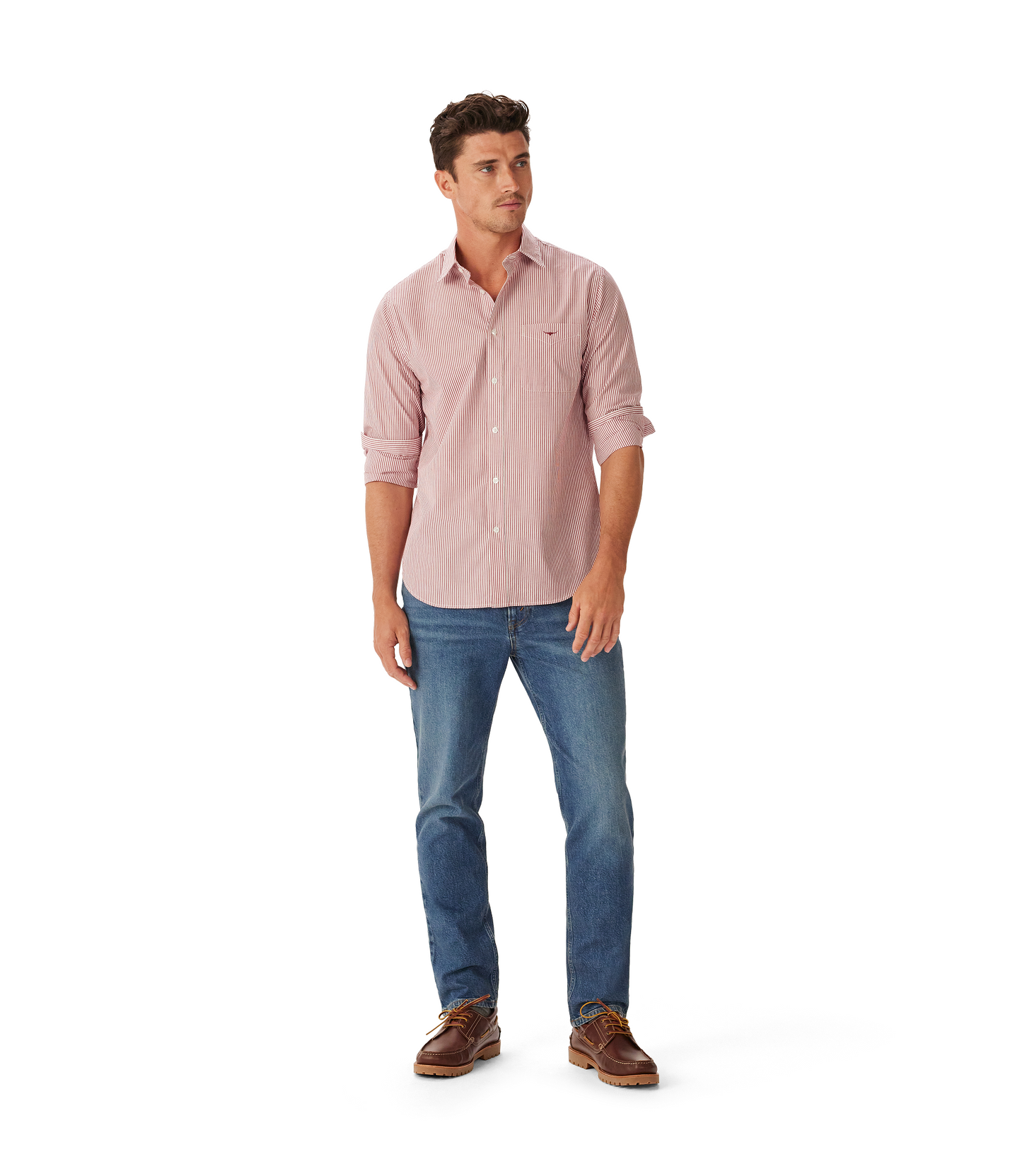 R. M. Williams - Regular Poplin Stripe - Red/White