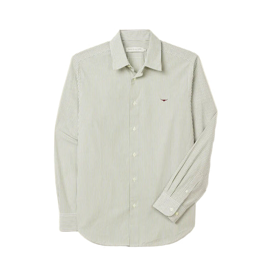 R. M. Williams - Sommers Striped Poplin Shirt - White/Green