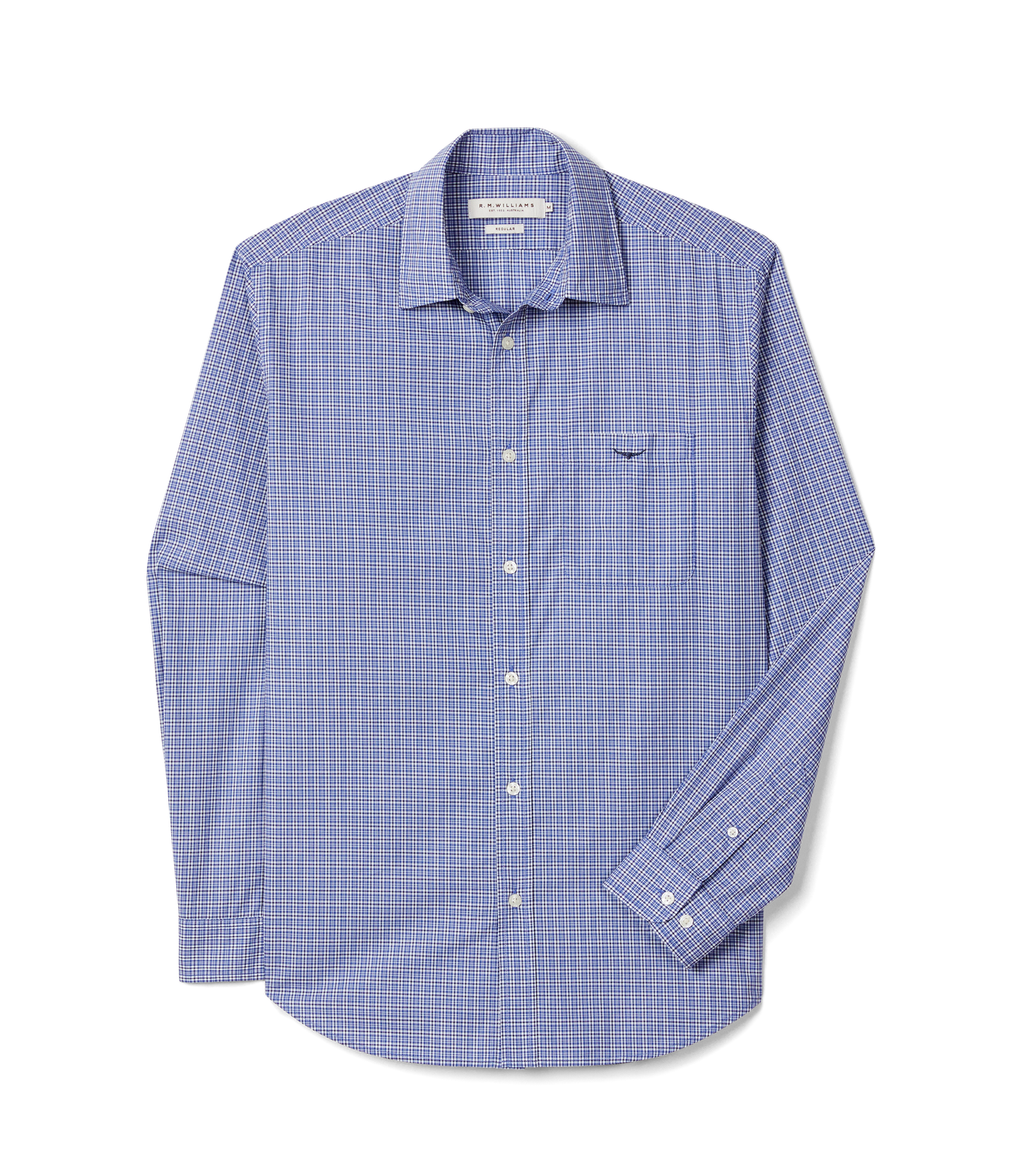 R. M. William - Ilford Poplin Check Shirt - Navy Check