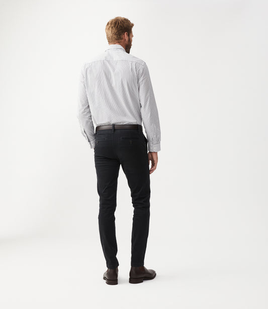 R. M. Williams Collins Shirt - White/Navy Stripe