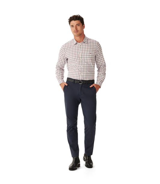 R. M. Williams - Classic Check Twill Shirt -  White/Red/Navy