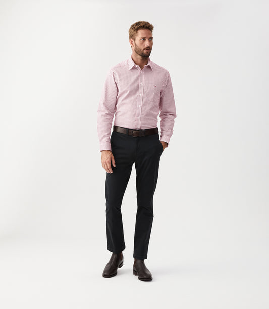 R. M. Williams Collins Shirt - Burgundy Check