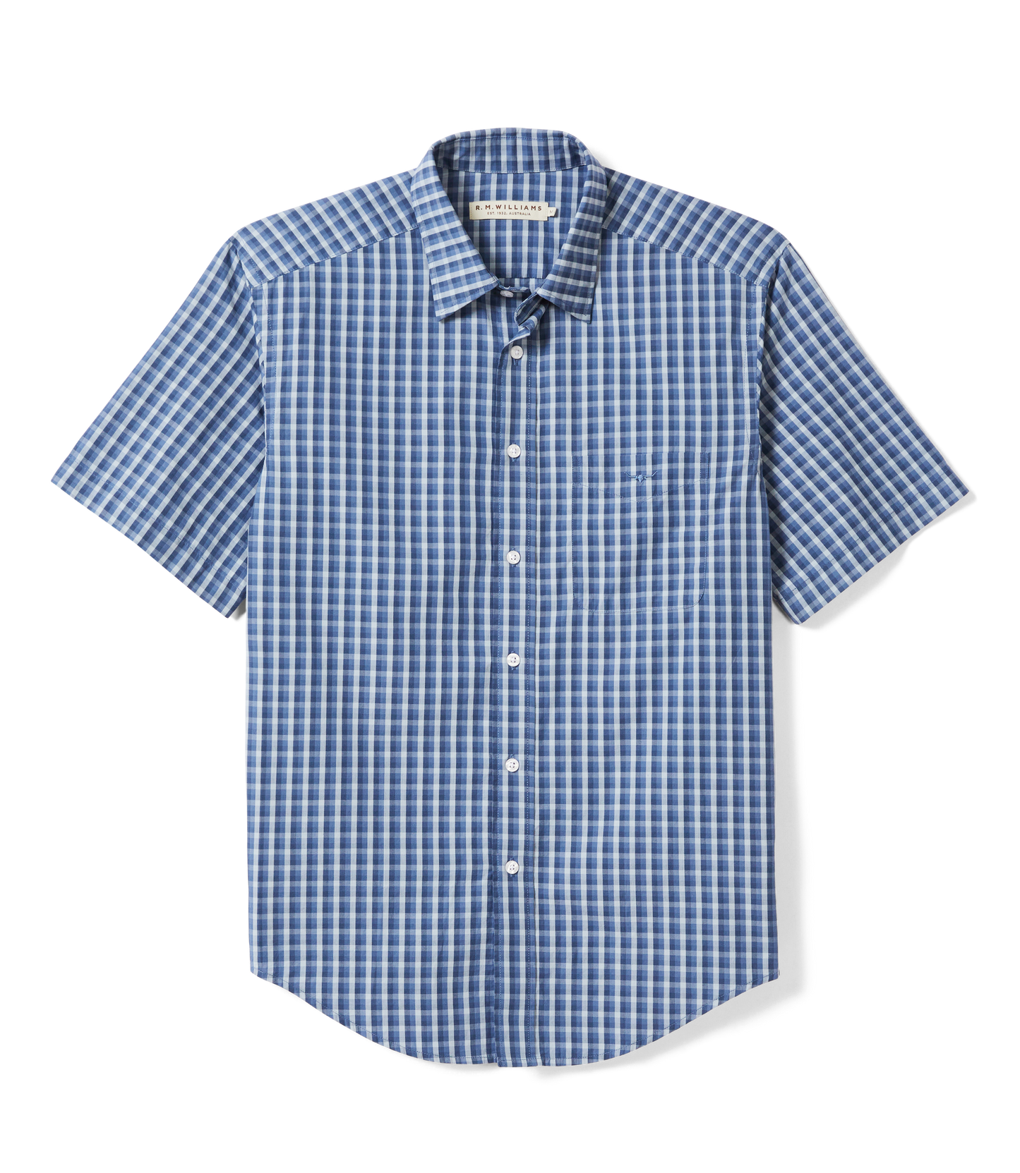 R. M. Williams Classic Short Sleeved Shirt - Blue/Navy