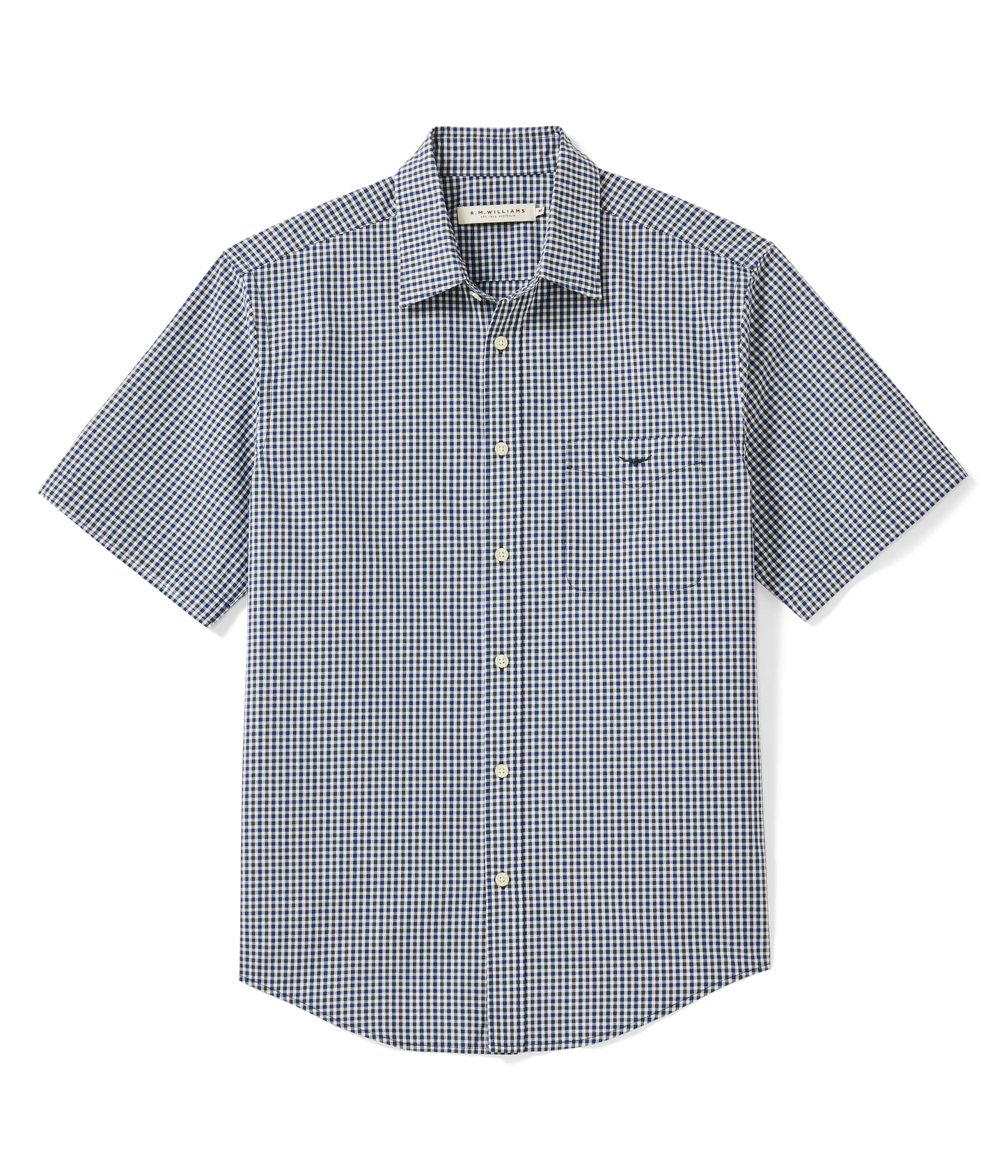 R. M. Williams Classic Short Sleeved Shirt - Navy Charcoal