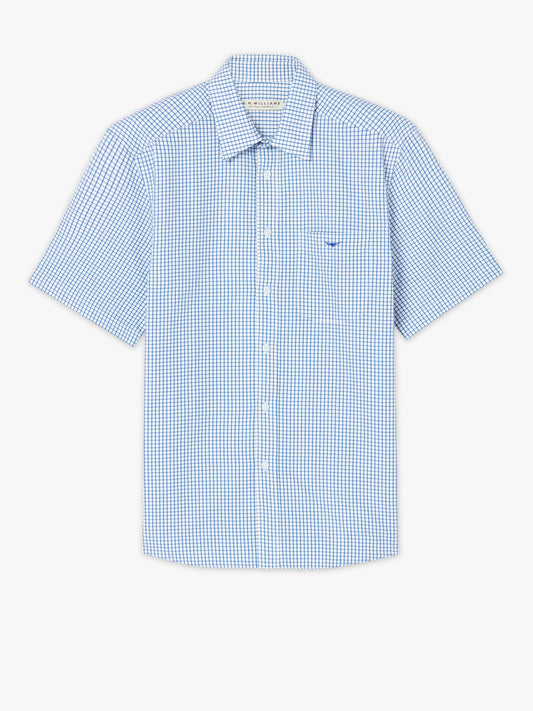 R. M. Williams Hervey Short Sleeved Shirt - White/Blue