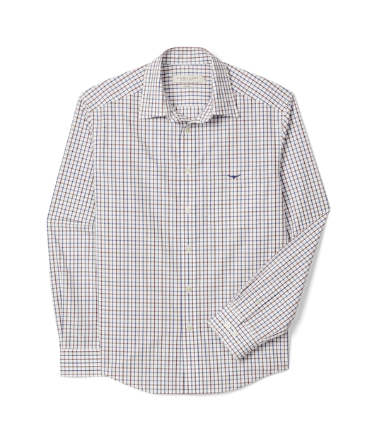 R. M. Williams - Newland Poplin Check Shirt - Burgundy