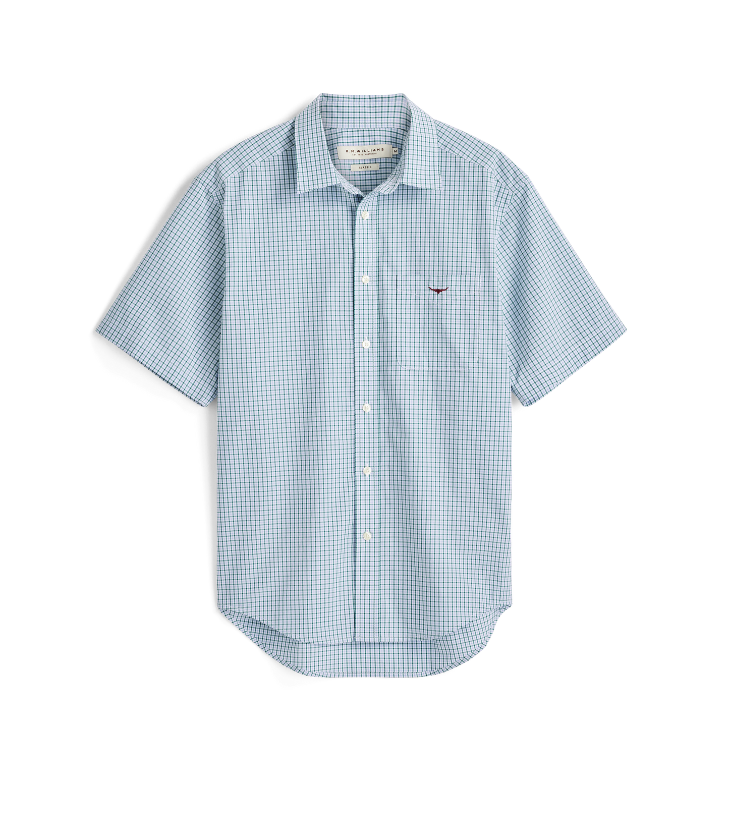 R. M. Williams - Quinn Poplin Short Sleeved Shirt - Green Check