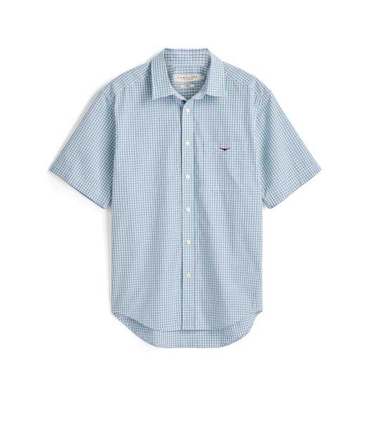 R. M. Williams - Quinn Poplin Short Sleeved Shirt - Green Check