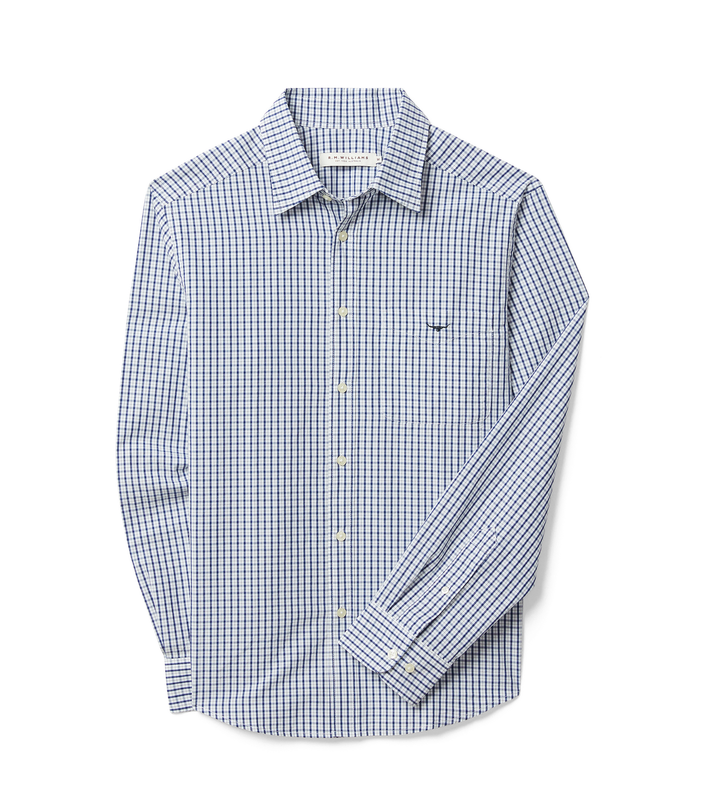 R. M. Williams -  Augusta Classic Poplin Shirt - White/Blue