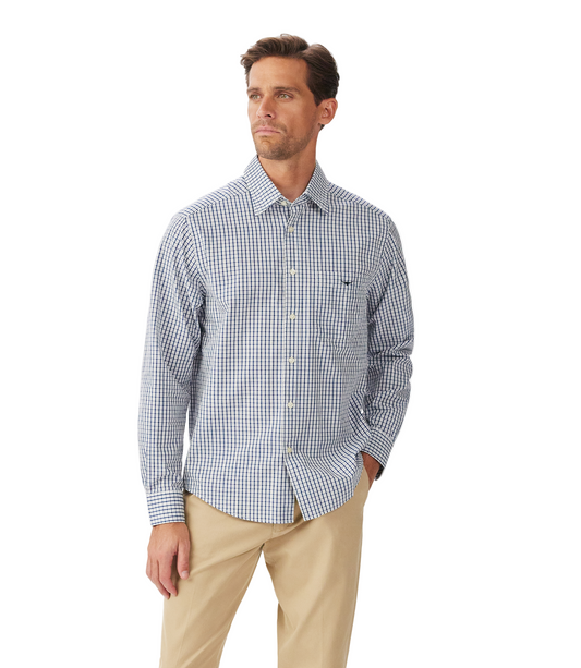 R. M. Williams -  Augusta Classic Poplin Shirt - White/Blue