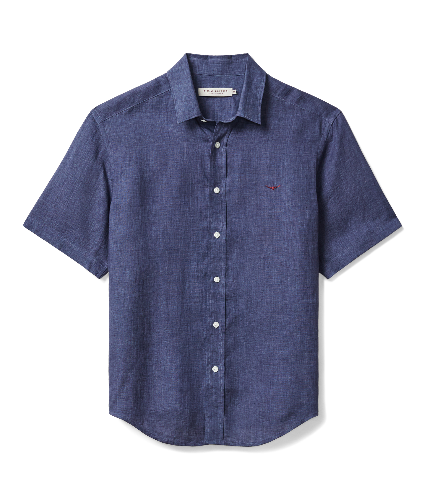 R. M. Williams Newman Linen Short Sleeved Shirt - Navy