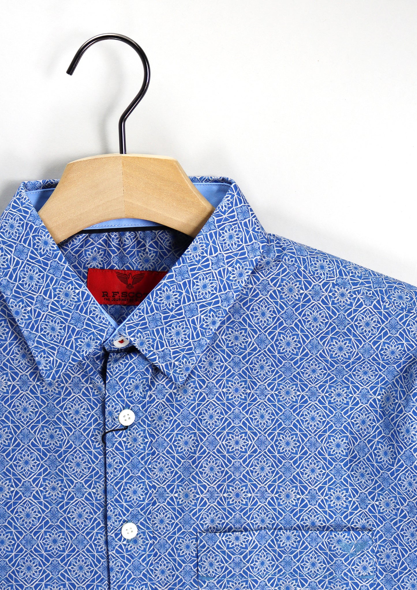 R.F. Scott - Fields Short Sleeved Shirt - Ocean