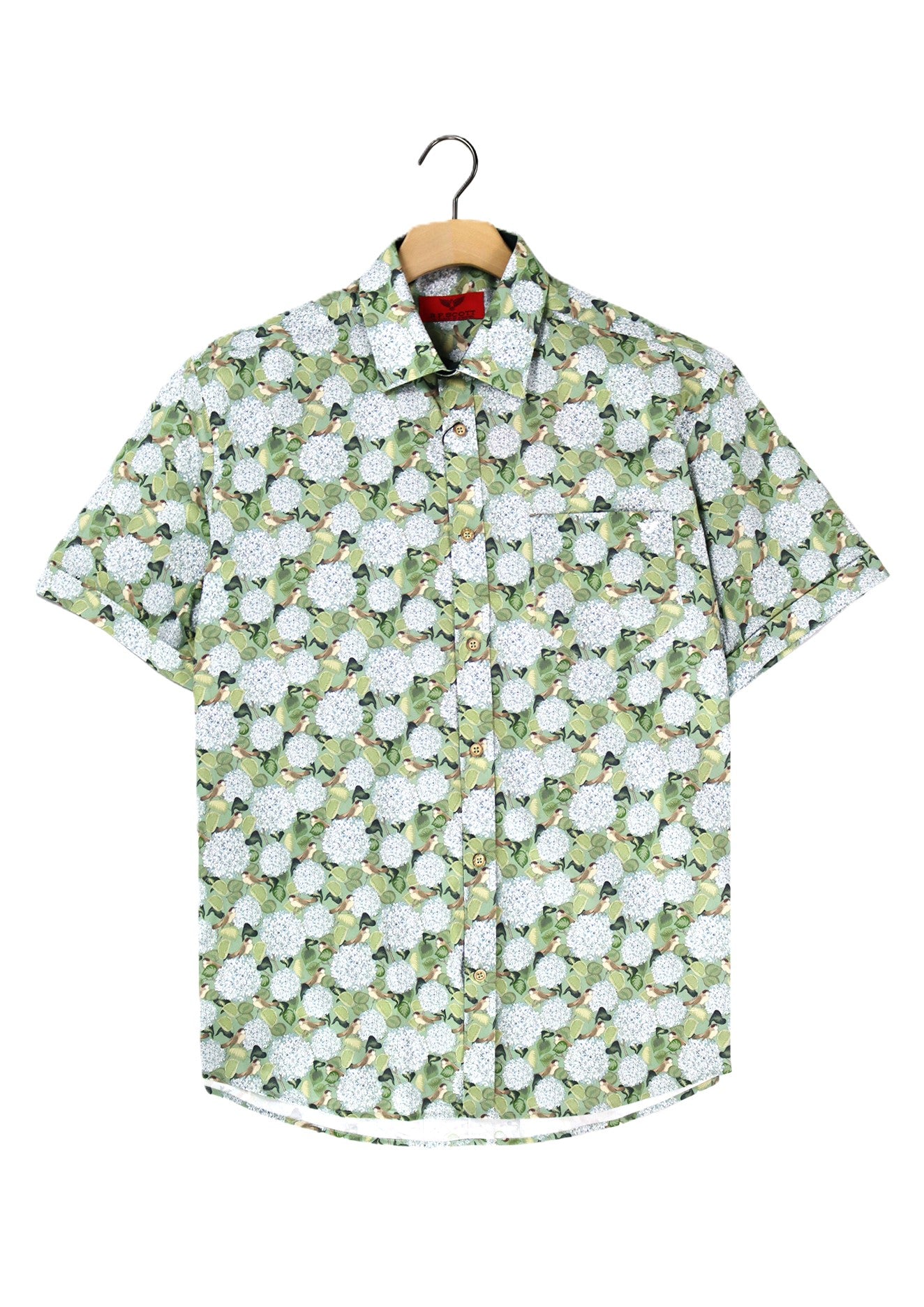 R.F. Scott - Fields Short Sleeved Shirt - Pear Tree