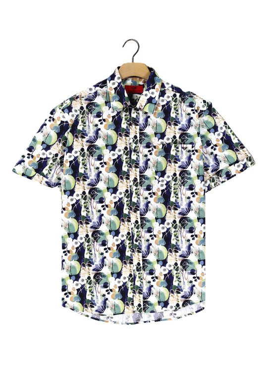 R.F. Scott - Fields Short Sleeved Shirt - Cobalt
