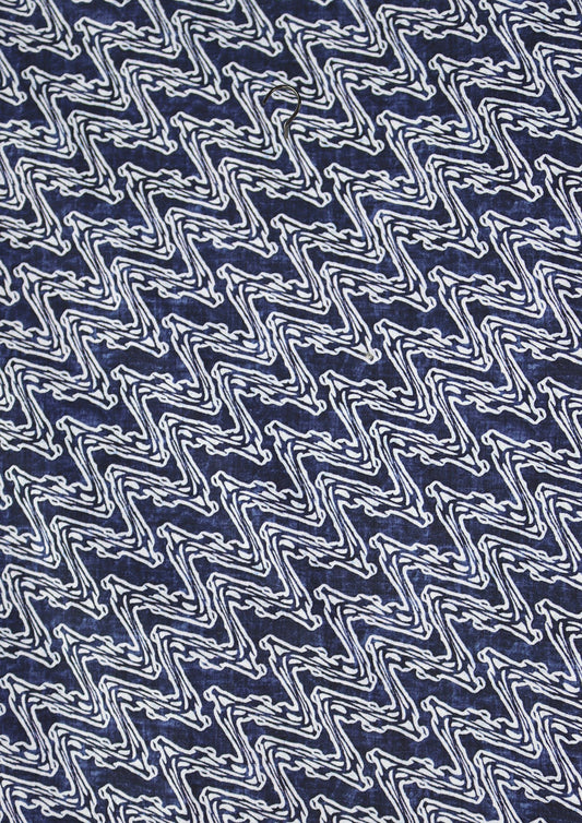 R.F. Scott - Fields Short Sleeved Shirt - Navy Zig Zag