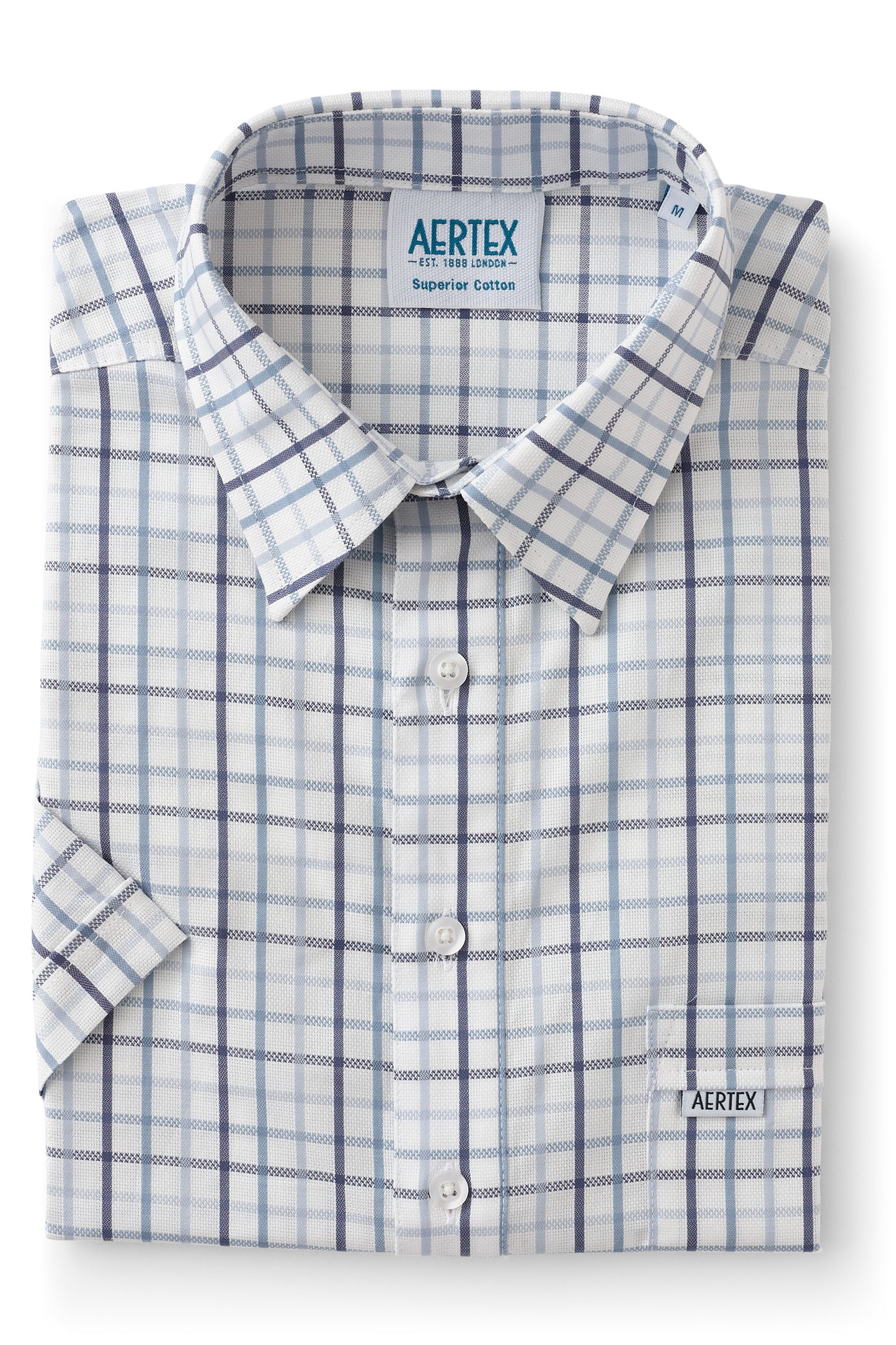 Aertex - Taunton Polo - Navy/Red Check or Blue/White Check