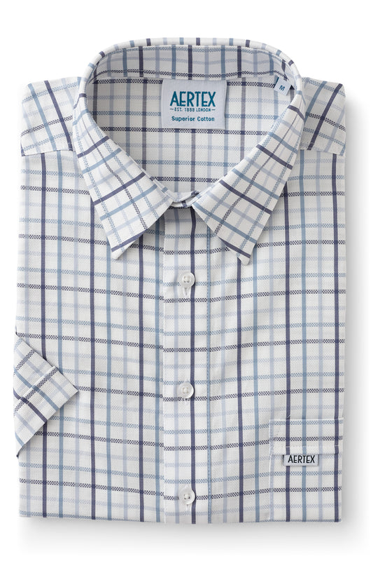 Aertex - Taunton Polo - Navy/Red Check or Blue/White Check