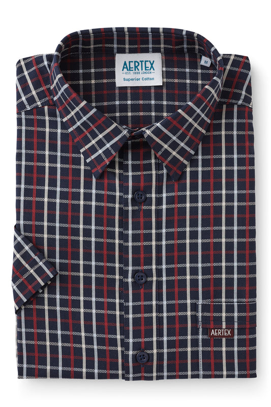 Aertex - Taunton Polo - Navy/Red Check or Blue/White Check