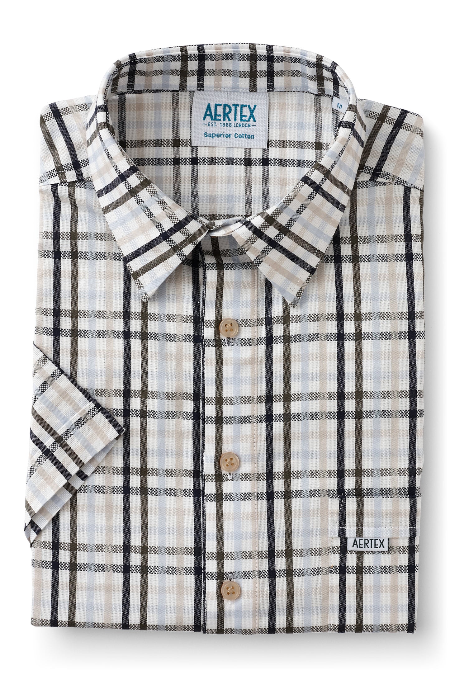 Aertex - Taunton Polo - White Check or Navy Check