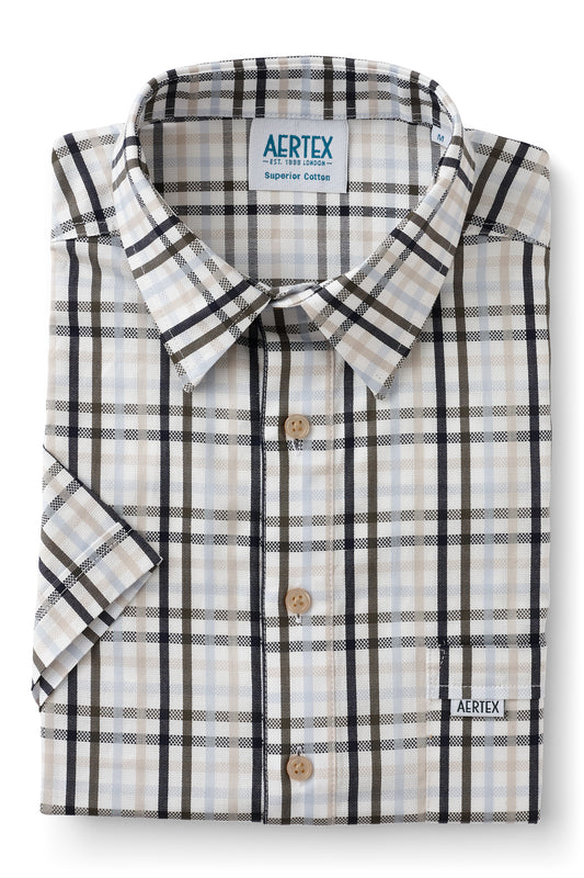 Aertex - Taunton Polo - White Check or Navy Check
