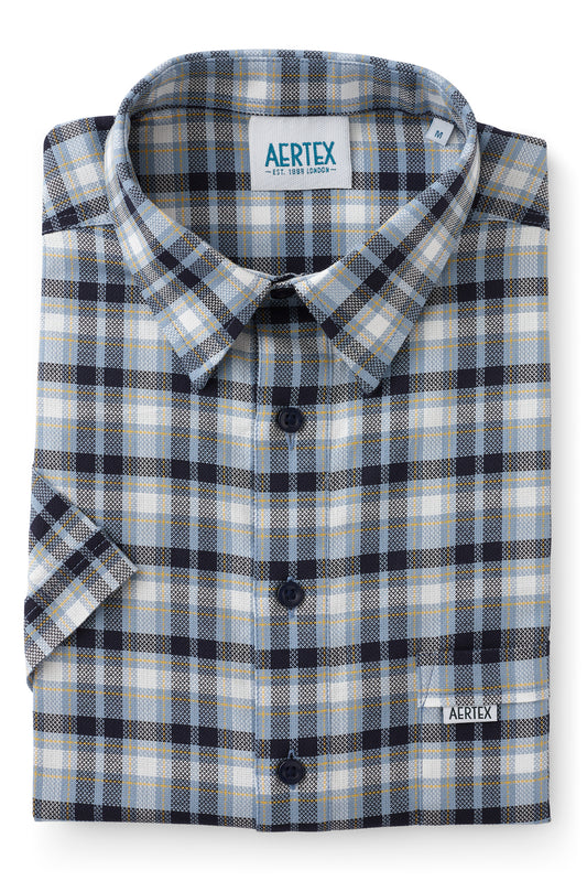 Aertex - Taunton Polo - Blue Check