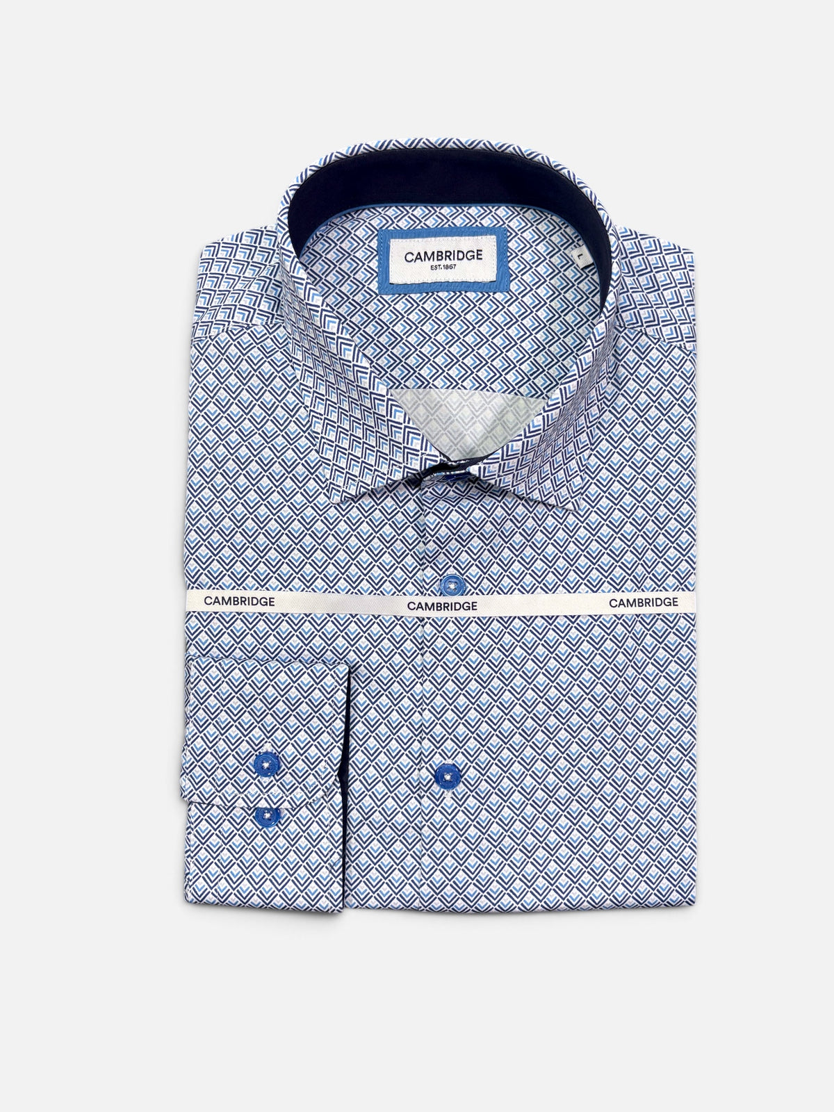 Cambridge - Sorrento Shirt - Blue Geo