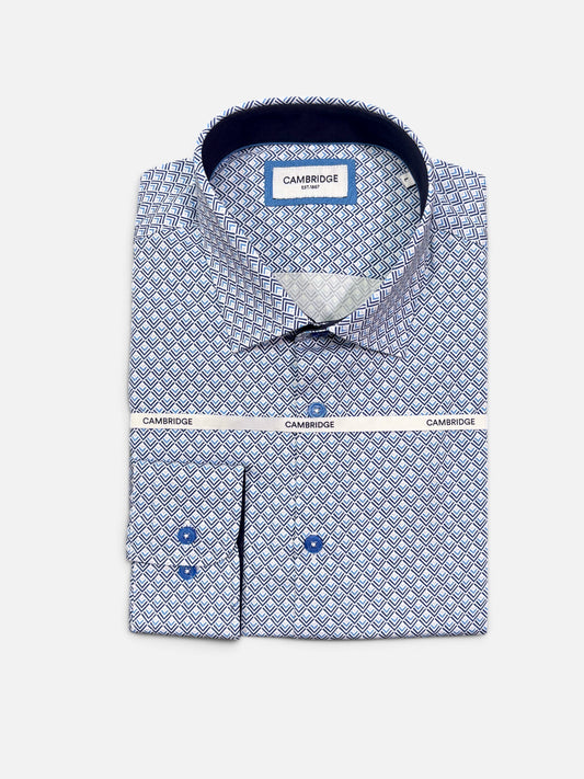 Cambridge - Sorrento Shirt - Blue Geo
