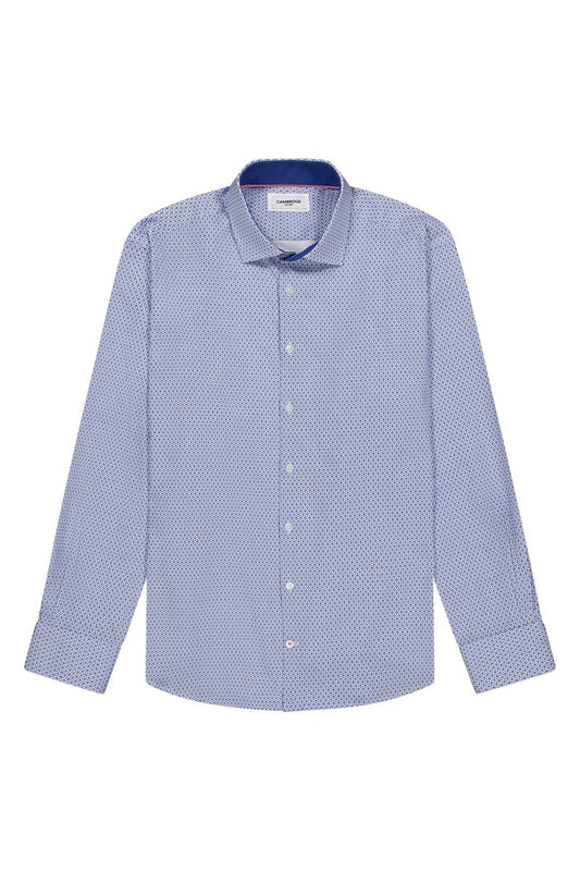 Cambridge - Sorrento Shirt - Blue Geo Print